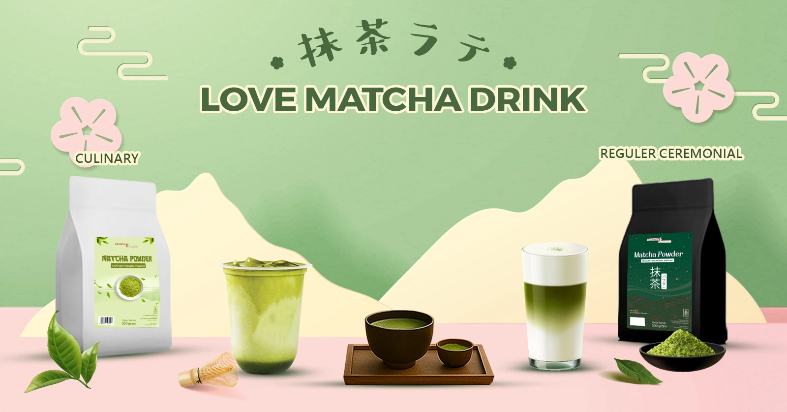 love matcha bubuk minuman omura