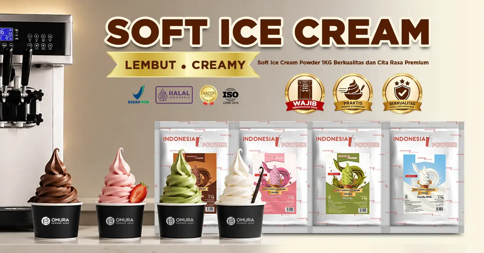 Bubuk Soft Ice Cream 1600 x 837 Pixel Omura Powder